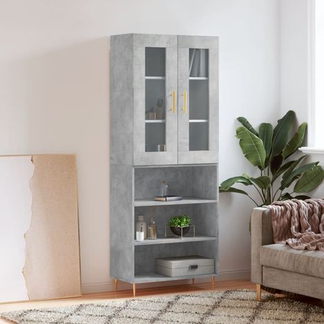 Highboard Concrete Grey 69.5x34x180 cm Engineered Wood vidaXL (1/5)