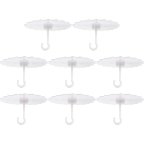 Crochets en plastique blanc Hemobllo, lot de 8, support solide et (1/5)