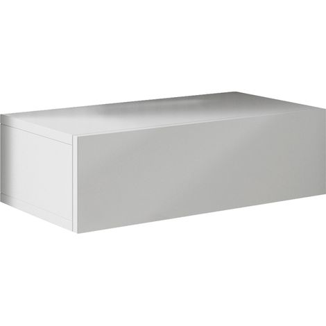 Mesita de noche 1 cajón Mesilla de Noche Dormitiorio Habitación 46x15x35cm Modelo Europa Blanco Acabado en Brillo (1/4)
