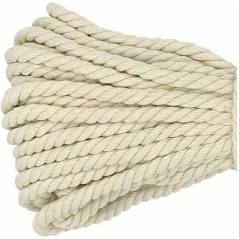 Corde macramé épaisse en coton tressé 8mm x 20m – Pour travaux manuels créatifs – Souple et flexible – Solidité maximale (1/5)