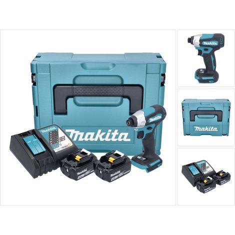 Avvitatore a impulsi a batteria Makita DTD 157 RMJ 18 V 140 Nm 1/4" brushless + 2x batteria ricaricabile 4,0 Ah + caricabatterie + Makpac (1/5)
