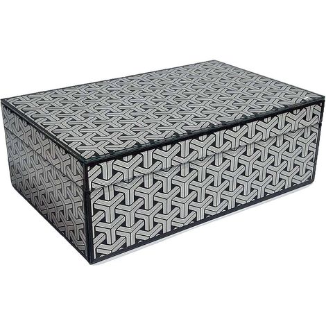 Boîte de rangement design noir et blanc motif géométrique - Noir graphique et blanc géométrique (1/5)