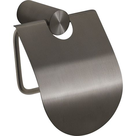 Porte-Rouleau Wc Couvert En Acier Inoxydable Gun Metal  Aloe
