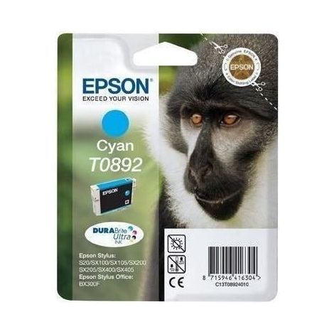 EPSON Cartouche d'encre T0892 Cyan - Singe (C13T08924011) (1/5)