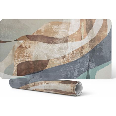 Alfombrilla de escritorio con dise帽o de ondas abstractas para teclado y accesorios, 90x45 cm.