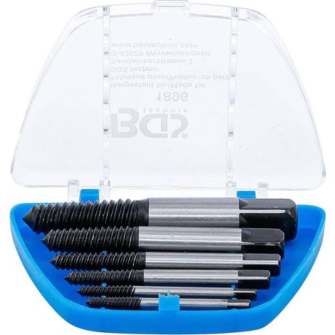Jeu d Extracteurs de Vis 6 pcs - Tailles 1 à 6 - Acier Résistant - Dévissage Facile et Rapide, Pro - D-Work (1/5)
