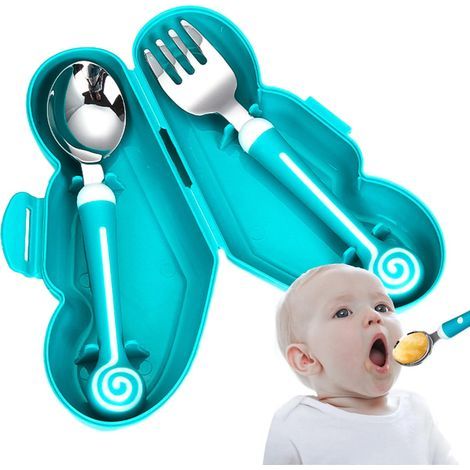 Couverts - Avec Boîte De Rangement Mignon En Acier Inoxydable,Service de Couverts à Motifs Sucrés pour - Pour Cuisine Repas Apprentissage Alimentation Manger Garçons Et (1/5)