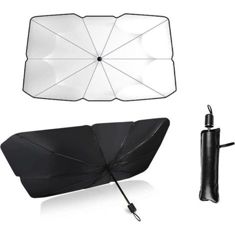 HOXILEELEOPare-sole Auto - pieghevole Ombrello 125 x 65 cm - Blocca il 99,9% di UV - Comfort (1/5)