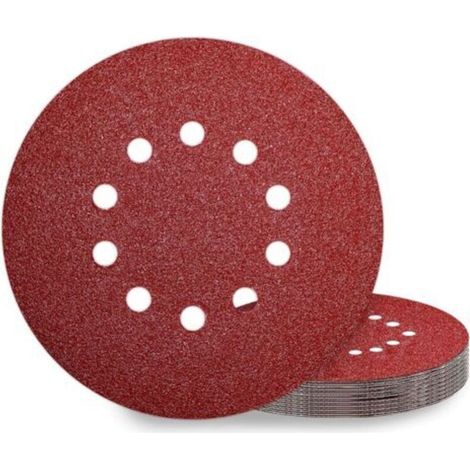 Disques de Ponçage 225 mm 10 Pièces Grain P40 10 Trous Disques Abrasifs 225 mm Ronds Papier Abrasif for Ponceuse