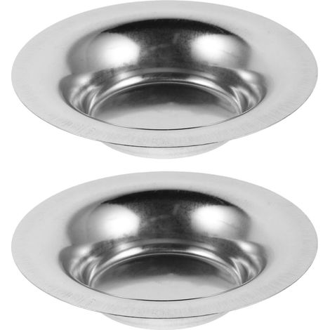 Lot de 2 Plateaux Ronds à Cire en Acier Inoxydable Poli, Accessoires pour Chauffe-Bougie, Diffusion Homogène D'huiles Essentielles, Réutilisables pour Aromathérapie (1/5)