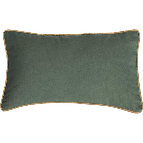 Coussin Rectangle garni 50 x 30 cm coton kaki et jute