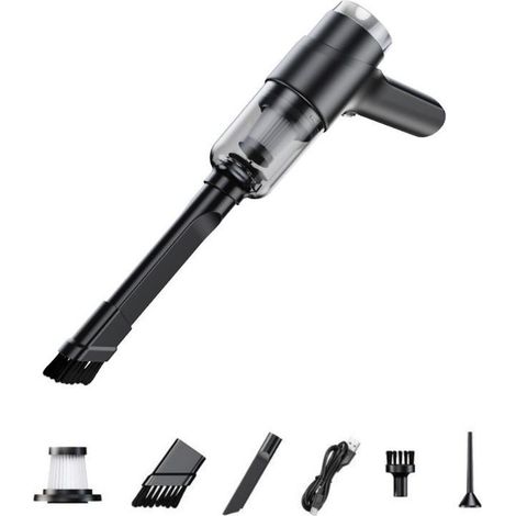 Ecleanfy - Aspirateur à Main sans Fil, 4 in1 Aspirateur Voiture, Mini USB-C Aspirateur de Voiture Puissant 6500Pa, Rechargeable Légère avec Filtre Lavable pour Voiture Maison (1/5)