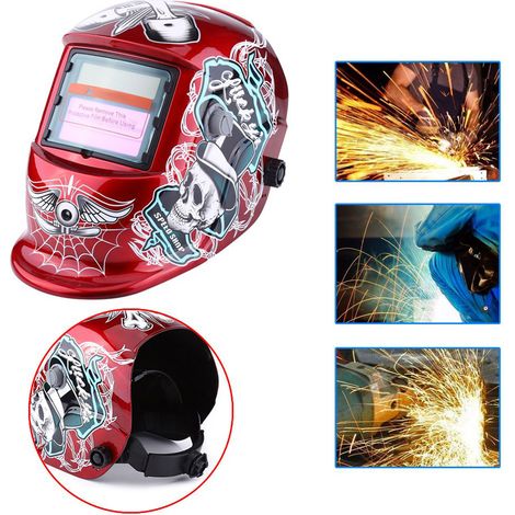 Masque de soudage crâne à mise au point variable sombre avec filtre LCD à assombrissement automatique pour soudeur TIG MIG MMA，HHD-107 (1/5)