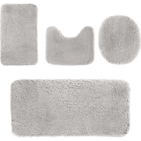 juego de alfombrillas de baño de microfibra, antideslizantes, absorbentes y lavables, para el baño. (1/5)