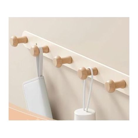 Porte-manteau Mural en Bois, Crochet Porte Manteau Mural Bois, Porte Manteau Crochets Patère Mural pour Salle de Bain Cuisine Chamb (1/5)
