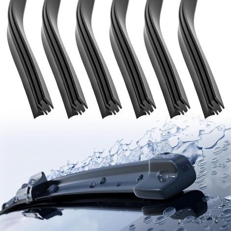 6 PCS Lames d'Essuie Glace de Rechange en Caoutchouc, 800mm Universelles Caoutchouc Essuie Glace, Remplacement Bandes de Balai Essuie Glace Avant et Arriere Compatible avec Tous Essuie-Glaces (1/5)