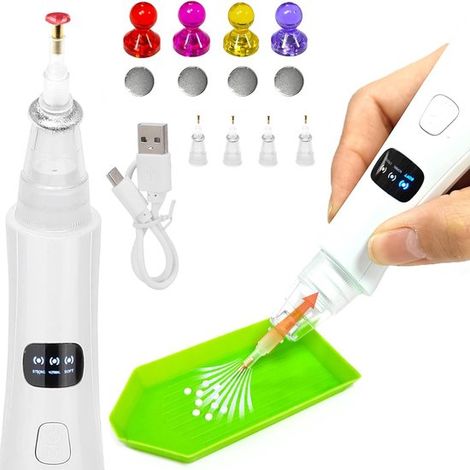 Stylo électrique pour peinture diamant - mode d'aspiration réglable - pompe à vide - application rapide et précise - ShopVlot (1/5)
