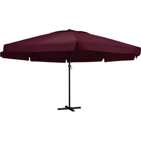 vidaXL Garden Parasol with Aluminium Pole 600 cm Bordeaux Red