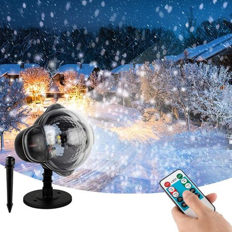 Projecteur de Noël, projecteur de neige LED avec télécommande, projecteur de Noël IP65 pour extérieur, décoration lumineuse pour jardin, anniversaire, mariage, fête (1/5)