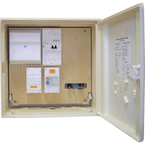 Michaud – Coffret de branchement provisoire triphasé 10/30A – Disjoncteur tétrapolaire 30mA – Pour chantiers et événements – P491