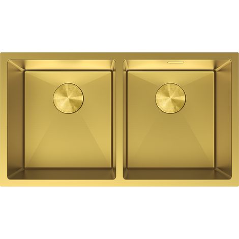 Mexen Binox lavello in acciaio inox a 2 vasche 800 x 450 mm, oro - 6421802000-55 (1/5)