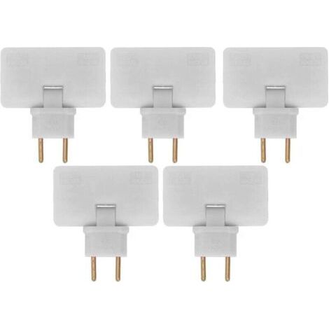 5 PCS Prise Plate Convertisseur de Prise sans Fil 180 Degrés de Rotation 1 à 3 Adaptateur de Prise UE 110-250V pour Placer derrière Les Meubles.