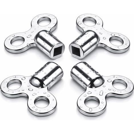 Lot de 4 Clés de purge, Universel, Acier robuste, Pour radiateurs domestiques (1/5)