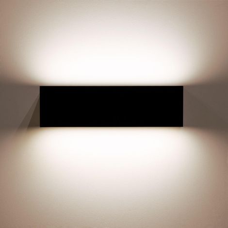 Applique da Parete per Esterno LED 10W Doppia Luce Rettangolare Nero Lena 2700K Bianco Caldo (1/5)