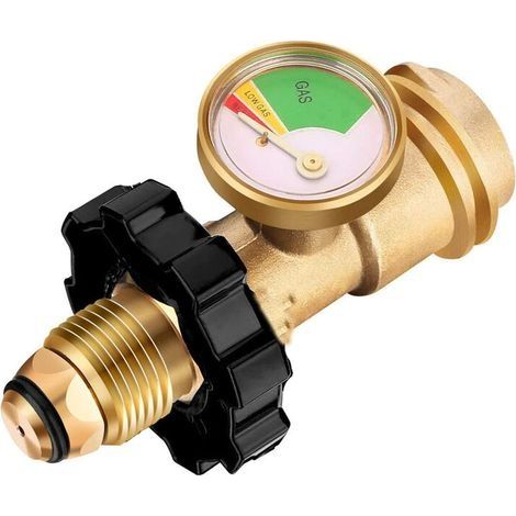 Contrôle de niveau de gaz propane – Raccord gaz avec filetage plomberie – Construction laiton robuste – Pour barbecue et réchaud camping (1/4)