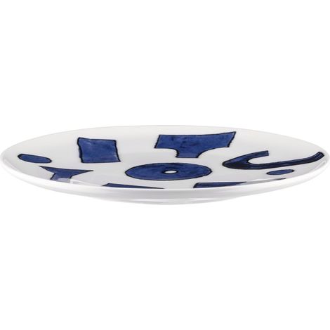 Assiette à Dessert Design, Usage Quotidien, Esthétique Minimale, en Porcelaine Blanche avec Décor, Diamètre 21 cm (1/4)