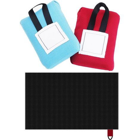 Juego de mantas de picnic - Alfombra plegable - Actividades al aire libre - Impermeable y resistente a la arena - 2 piezas 110x70cm - Rojo Azul (1/5)
