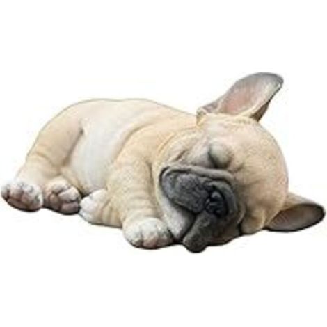 Bardusch - Statue de décoration, Ornement de pelouse de Chiot, Ornement de résine de Figurine de Chien de Statue de Bouledogue français pour Le décor extérieur ou d'intérieur, 12x11x5cm