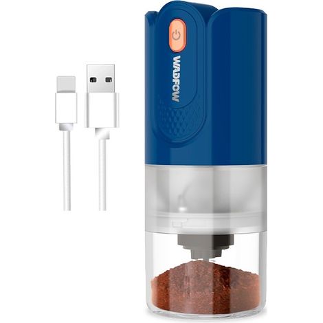 Molinillo de café inalámbrico WADFOW 25 g, cerámica, grosor ajustable, batería 1500 mAh