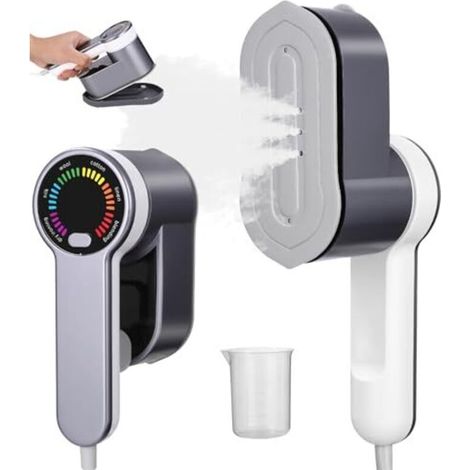 Ferro da stiro a vapore verticale, vaporizzatore portatile da 1200 W, vaporizzatore da viaggio 2 in 1 con serbatoio dell'acqua da 120 ml, mini vaporizzatore portatile, design da viaggio leggero, M (1/4)