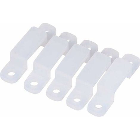 Light Strip Mounting Clip. 100 pieces 8/10/12mm Silicone Mounting Clip for Fixing 3528 5050 1210 RGB LED Light Strips (10mm) (1/4)