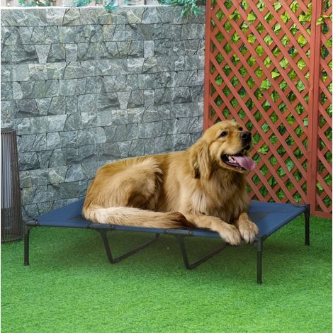 Cuccia pieghevole rialzata per cani 122 x 92 x 23 cm, blu scuro DESVIAE (1/5)