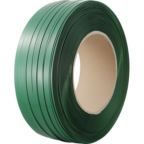 VEVOR Rollo de Fleje de Poliester PET para Embalaje 1200m x 15,9mm x 0,8mm Carrete de Fleje de Alta Resistencia para Paletas Resistencia de 450 kg Fleje de Embalaje Portátil de Alta Resistencia, Verde