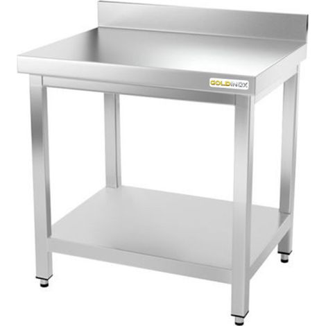 Table de travail en inox 500 x 500 mm adossée PREMIUM - GOLDINOX (1/4)