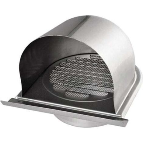 100mm Grille Aeration de Ventilation Inox, Grille de Hotte Cheminée Ronde Extérieur, Grille D'aération U avec Filet Anti-insectes, Grille Ventilation avec 45° Lamelles, pour Cuisine (1/4)
