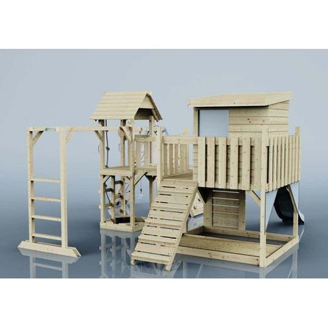 Polarplay Spielturm Tessa aus Holz in BlauKinderschaukel