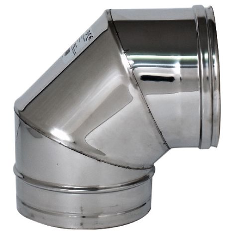 GOMITO A 90 ° INOX AISI 316 PER STUFA EE cm. 8
