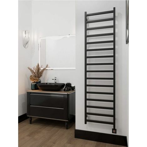 Secador de toallas eléctrico negro - REGIS- 400 watt - 120 x 50 (1/5)