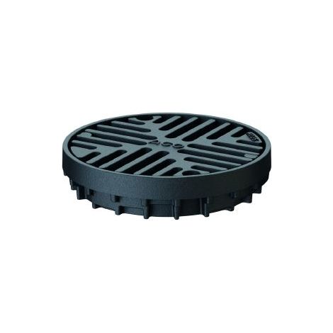 ACO Cadre de rehausse Passavant Spin avec grille DN125/150 D200mm/M125/Fonte avec/sans arrêt, 7000.28.02