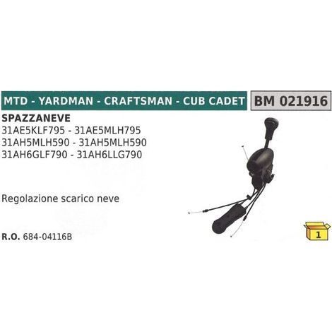Ajuste de la descarga de nieve MTD - YARDMAN - CRAFTSMAN - CUB CADET