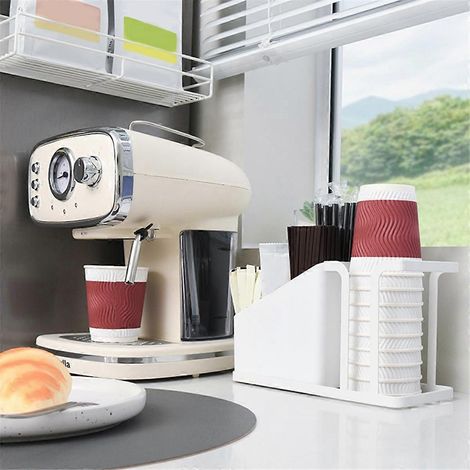 Becher- und Deckelhalter, verstellbarer Kaffeebecherhalter-Organizer B--
