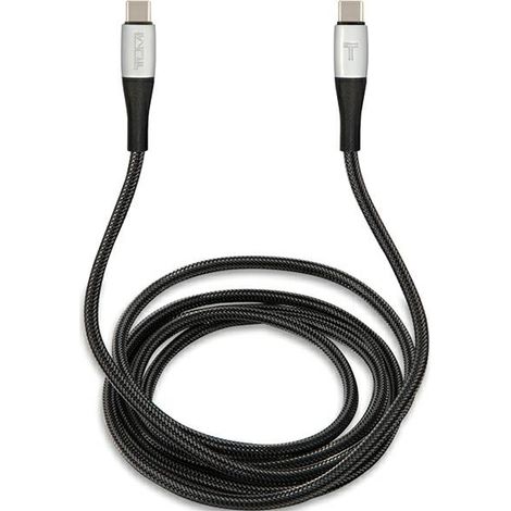 Câble TUMI USB-C vers USB-C 1,5 m, charge rapide, noir (1/3)