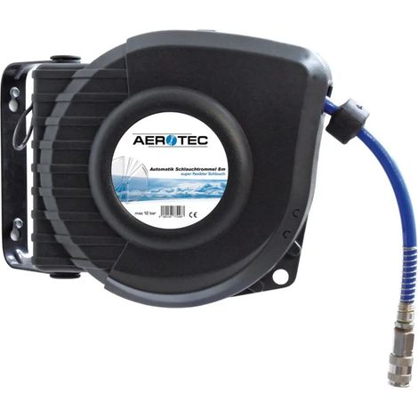 [NEUWERTIG] B-Ware Aerotec Druckluft Schlauchtrommel 8 M 10 Bar Wandbefestigung Aero 8 Rücklauf