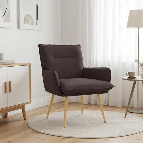 vidaXL Fauteuil Marron foncé Tissu (1/5)