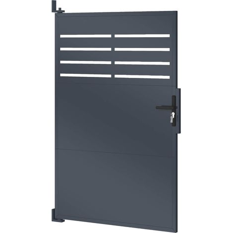 Portillon 100 x 160 cm en acier ajouré gris anthracite