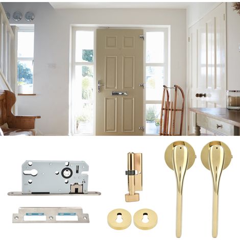 Serrure mécanique avec poignée, kit antivol moderne pour porte de chambre intérieure (1/5)